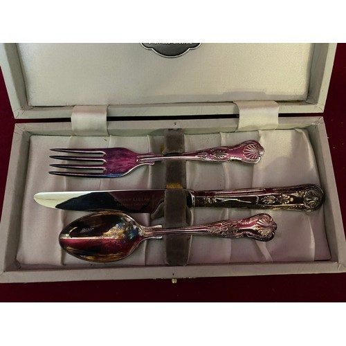 54 - 2 x boxed child's cutlery sets, one by Cooper Ludlum and one by Parkin Silversmith