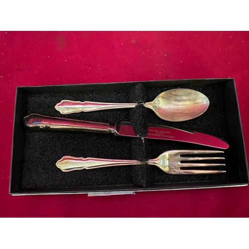 54 - 2 x boxed child's cutlery sets, one by Cooper Ludlum and one by Parkin Silversmith