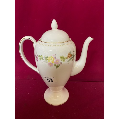 63 - Vintage Wedgwood Mirabelle bone china coffee pot