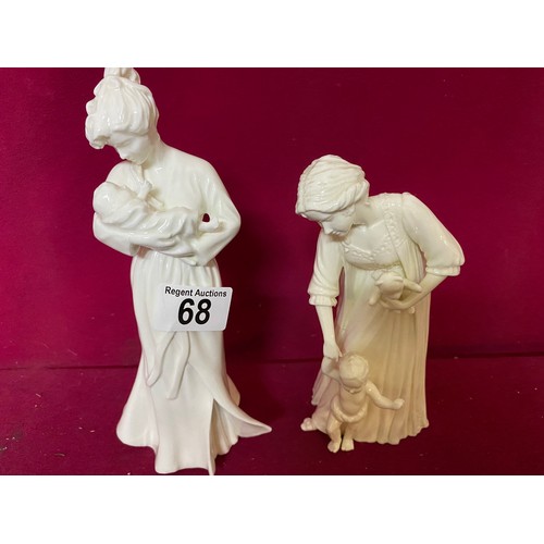 68 - 2 x limited edition Royal Worcester figurines, 'First touch' and 'first steps' and 3 x golden jubile... 