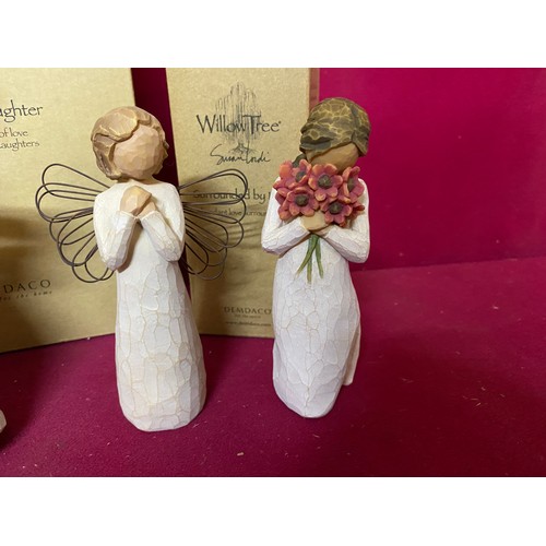 74 - 3 pieces of Willow Tree, 'mother and daughter', 'Angel of Wishes' and 'Surrounded by Love'