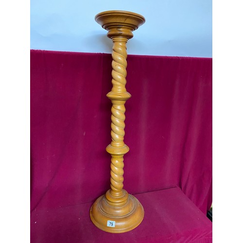 79 - Wooden pedestal plant stand standing 98 cms tall