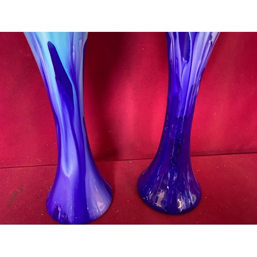 81 - Pair of Ambiente Zwiesel fused glass vases standing 40 cms tall