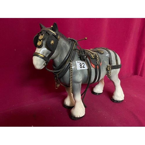 82 - Melbaware Shire horse with accessories standing 28 cms tall