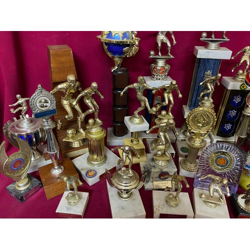 272 - Assorted local vintage football trophies