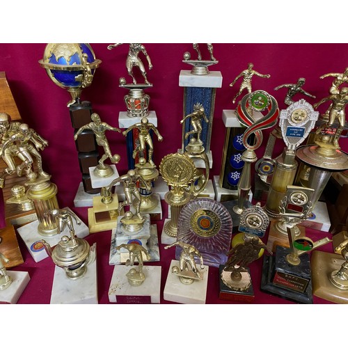 272 - Assorted local vintage football trophies