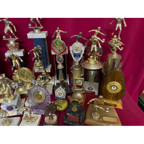 272 - Assorted local vintage football trophies