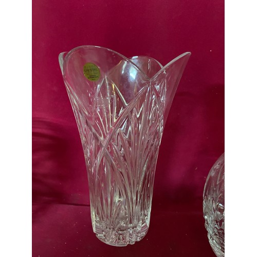 236 - 2 Crystal vases and crystal decanter.