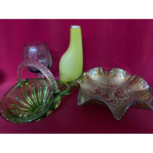 240 - Selection of assorted coloured glassware