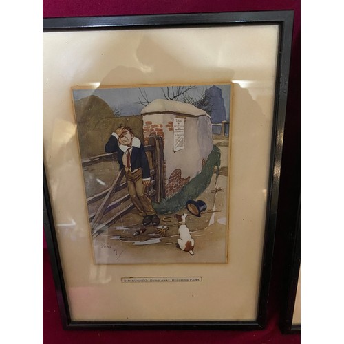 246 - Set of 3 Chas Crombie framed prints