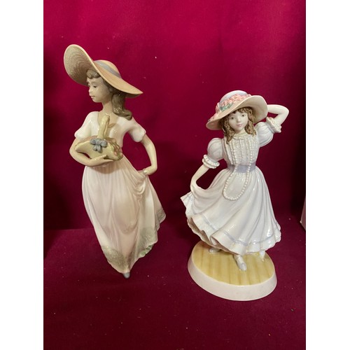 247 - Selection of 5 figurines from Nao, Coalport, Royal Doulton and Worcester.