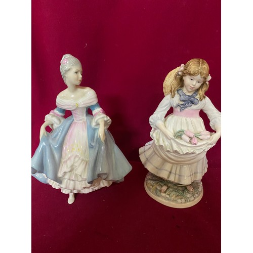 247 - Selection of 5 figurines from Nao, Coalport, Royal Doulton and Worcester.