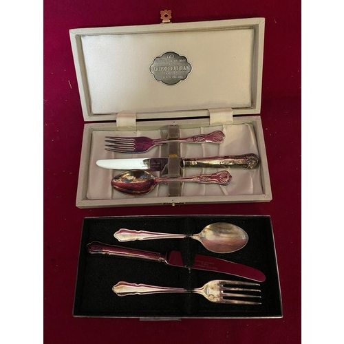 54 - 2 x boxed child's cutlery sets, one by Cooper Ludlum and one by Parkin Silversmith