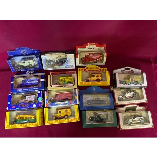 86 - Collection of 15 x boxed die cast models by Lledo