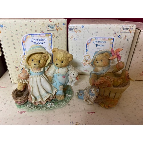 249 - Selection of 7 Cherished Teddies with Nursery Rhyme Book Display.