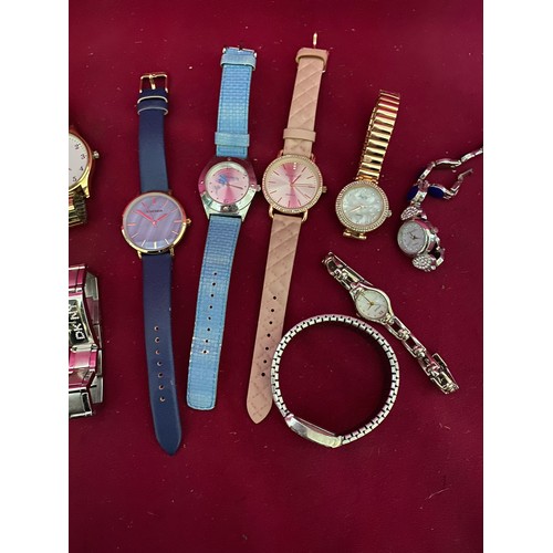 318 - Selection of 12 x ladies watches including DKNY, Sekonda, Pulsar and a vintage Disney Time Works Mic... 