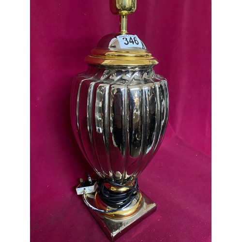 346 - Urn style lamp in chrome and gold standing 50 cms tall