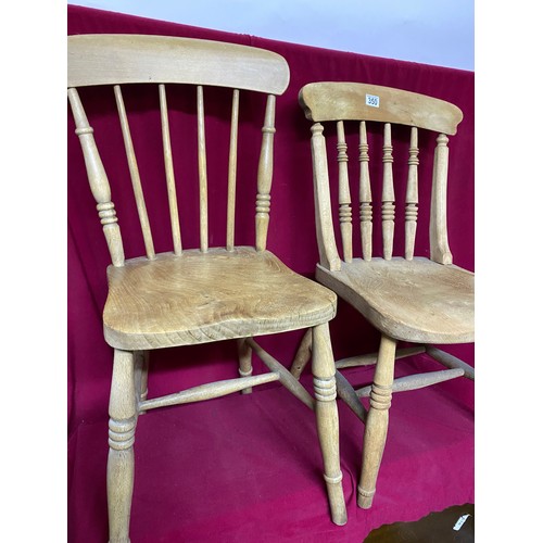 350 - 2 x wooden spindle back dining chairs