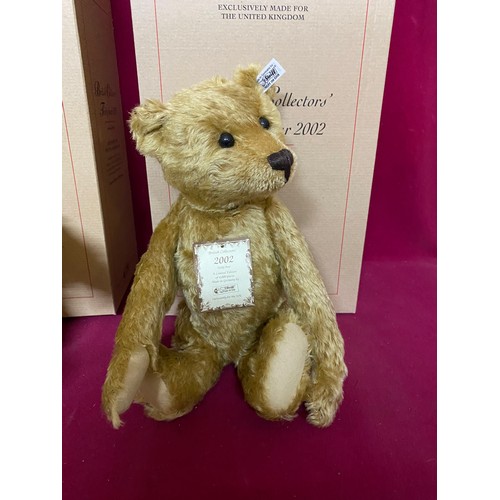 358 - 2 x Steiff British collectors teddy bears, a 2000 Champagne 40 cms growler bear and a 2001 45cms moh... 