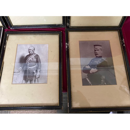 381 - 6 x framed pictures of military figures