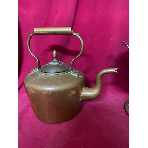 384 - Copper kettle and samovar