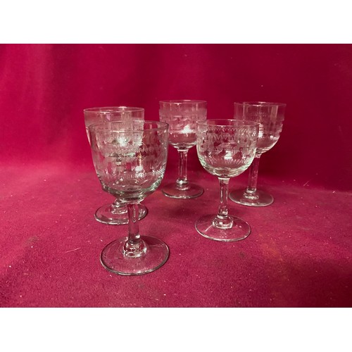 413 - Set of six Victorian One Penny Woolworth's glasses