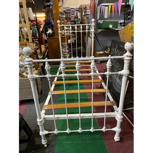 454 - Cast Iron single bed frame.