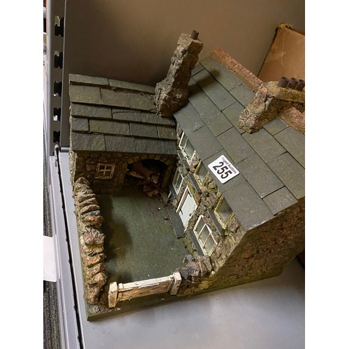 255 - Model farmhouse built on a slate measuring 30 x 30 cms