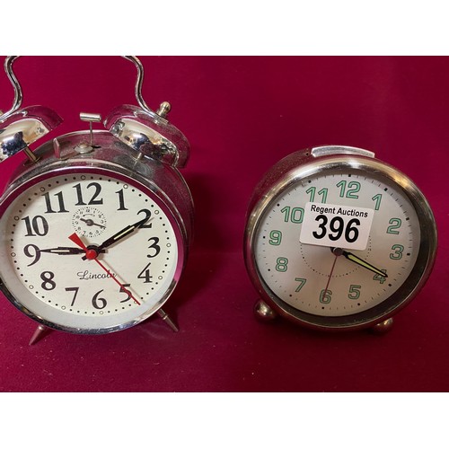 396 - Collection of 3 bedside alarm clocks, a Lincoln, an LC and a Westclox Baby Ben