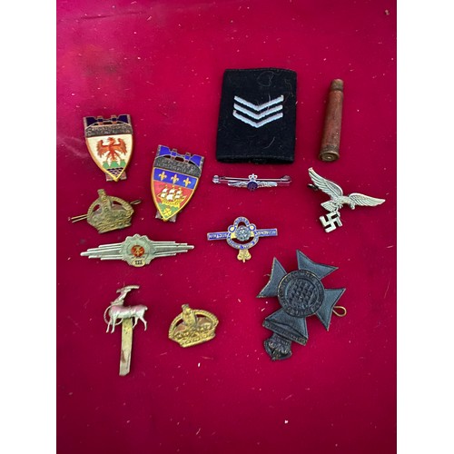 117 - Collection of military badges and pins.