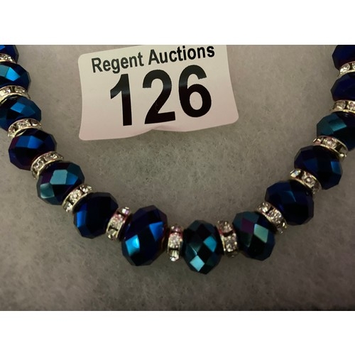 126 - Stunning blue glass necklace