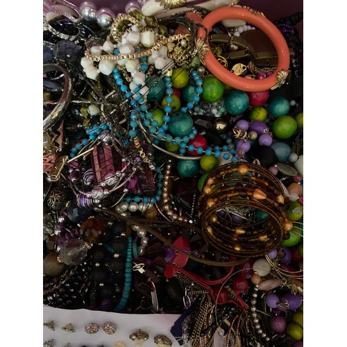 459 - Large box of assorted costume jewellery.