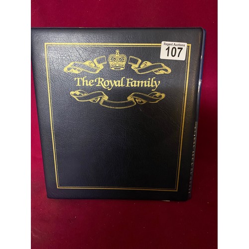 107 - Royal Family mint stamp and postcard album