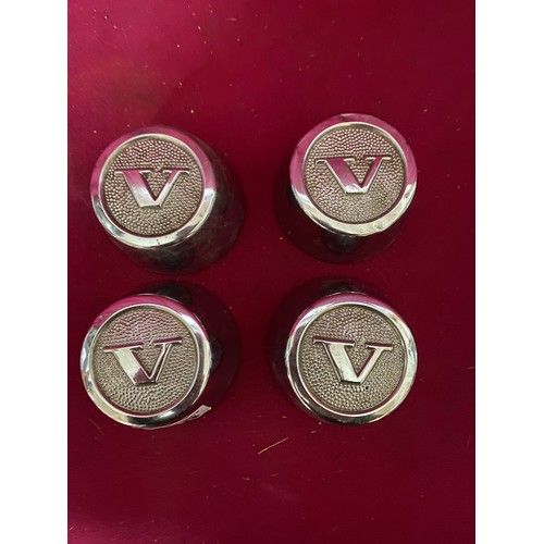 118 - Set of 4 vintage chrome Volvo wheel centre caps.