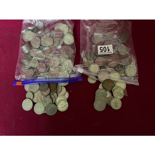 105 - 2 bags of old coins