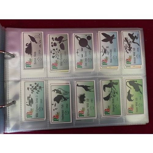 158 - Album of mint condition tea cards in complete sets in padded album, 12 sets in total.