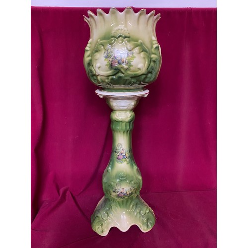 582 - Antique Staffordshire pottery jardiniere