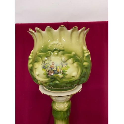 582 - Antique Staffordshire pottery jardiniere