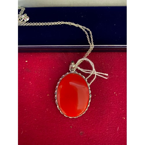 479 - Red Cobalt Sterling Silver pendant on chain