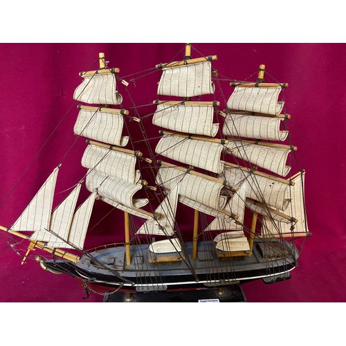 482 - Wooden model of the Cutty Sark, 50cms long x 45 cms tall