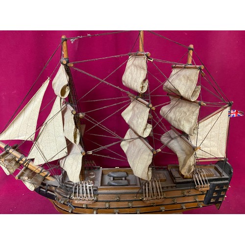 483 - Wooden model of HMS Victory, 50 cms long x 44 cms tall