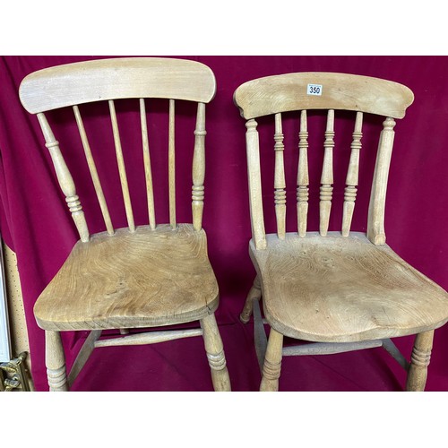 925 - 2 x wooden spindle back dining chairs