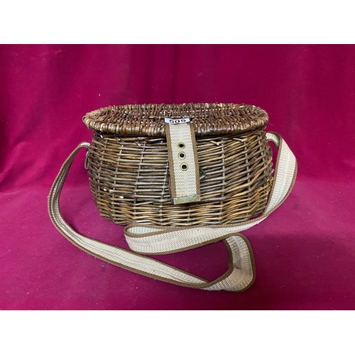 505 - Vintage wicker fishing basket