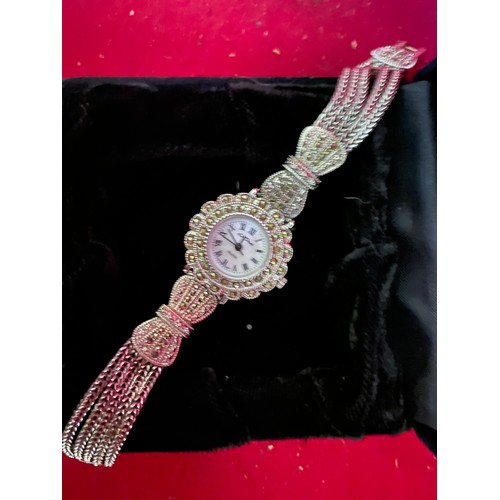 520 - Ladies vintage cocktail watch set with marcasite