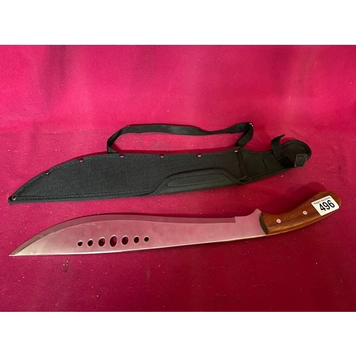 496 - Kukri machete in sheath, 59 cms long