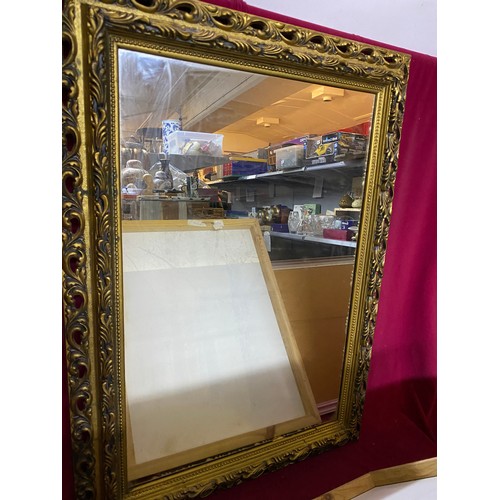 922 - Selection of paintings and a lightweight gold frame mirror.