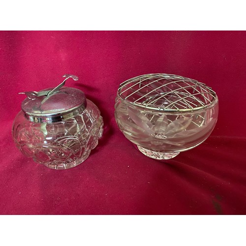 111 - Selection of chrome and glass serving accessories