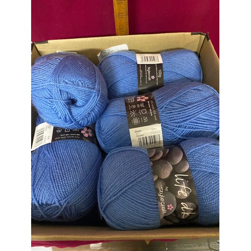 117 - 14 balls of 100g wool, 7 x double knitting by Cygnet and 7 x life dk by Stylecraft