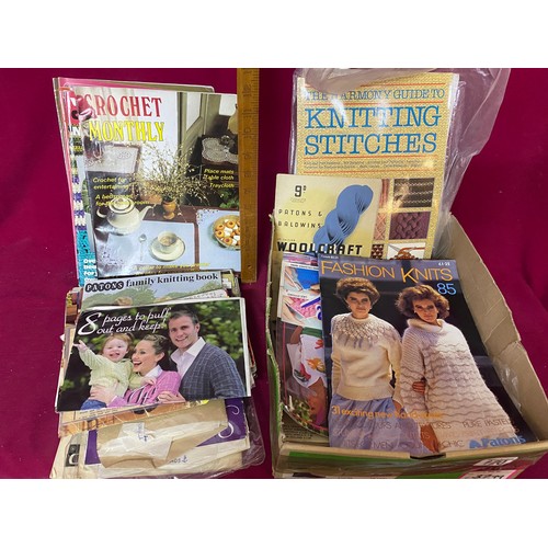 120 - Collection of sewing patterns approx 100 and selection of knitting and crocheting magazines