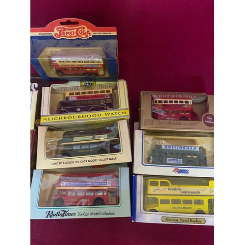 122 - Collection of 14 x Lledo boxed collectable buses and trams